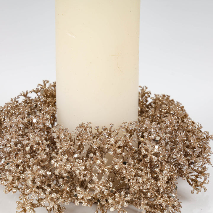 Glitter Champagne Candle Ring 20cm
