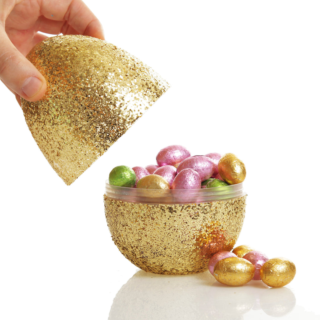 Gold Glitter Fillable Acrylic Easter Egg