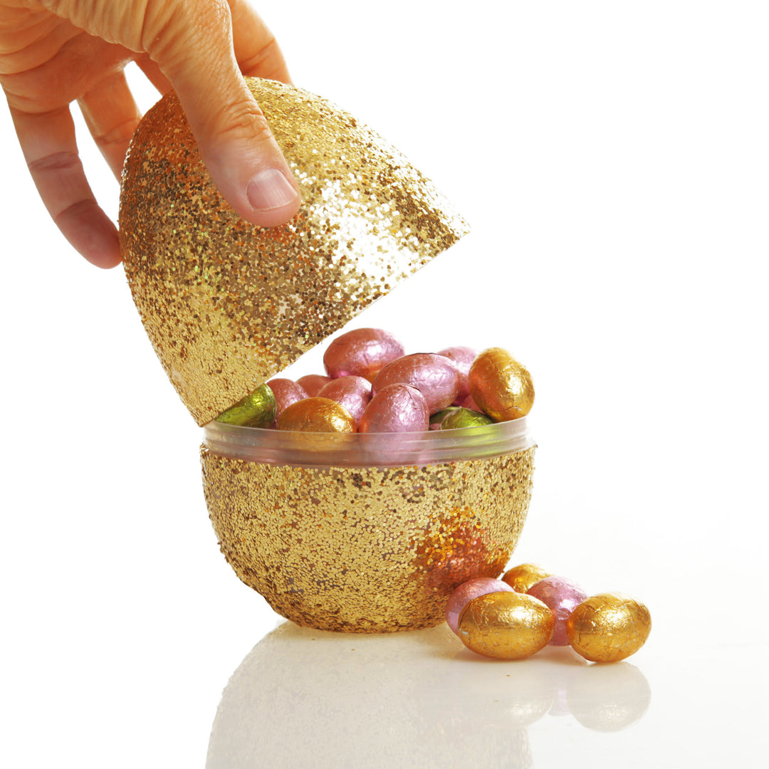 Gold Glitter Fillable Acrylic Easter Egg