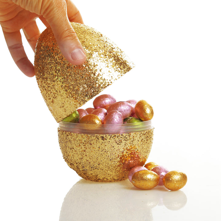 Gold Glitter Fillable Acrylic Easter Egg