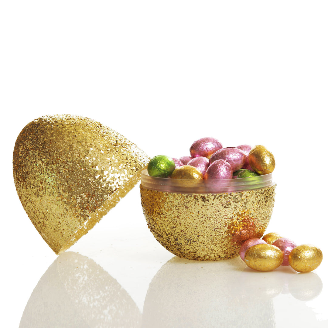 Gold Glitter Fillable Acrylic Easter Egg