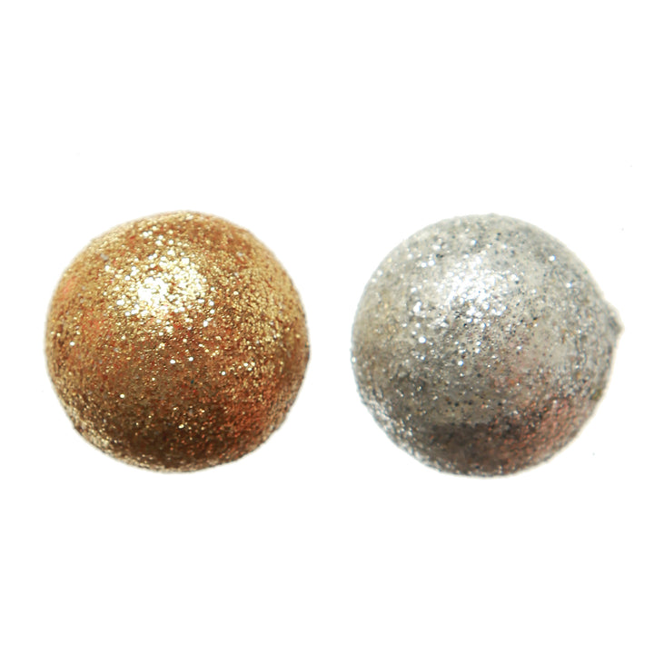 Silver and Gold Glitter Foam Craft Balls - Pack of 20