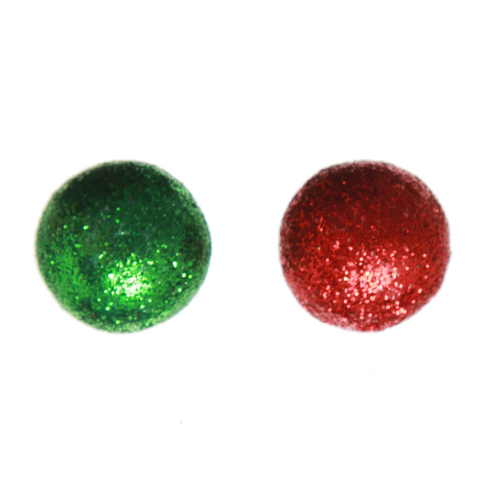 Red and Green Glitter Foam Craft Balls - Pack of 20