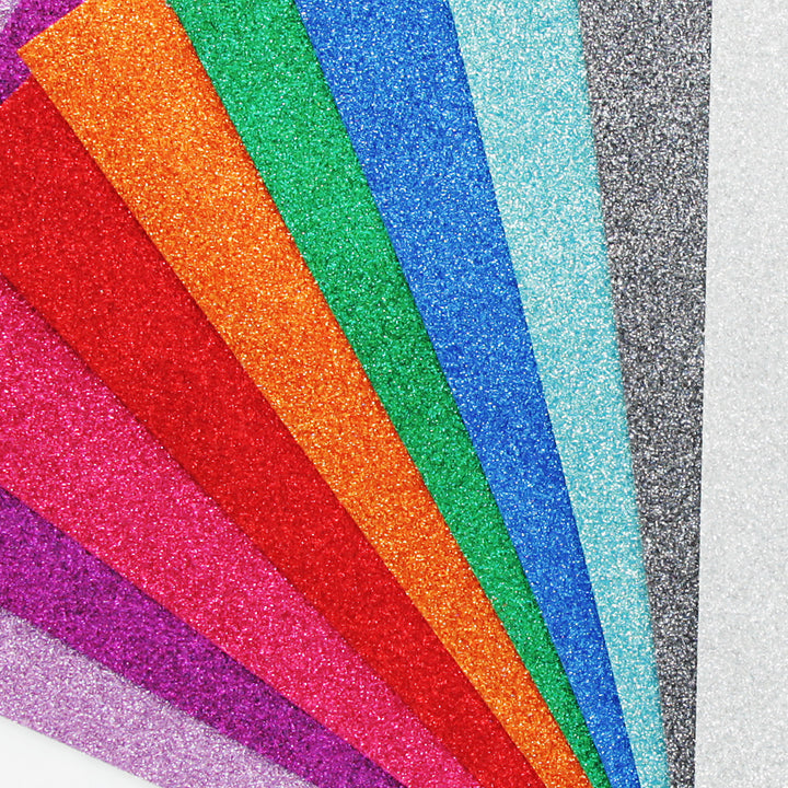 Glitter Foam Self Adhesive Mixed Colours A4 Sheets - Pack of 10