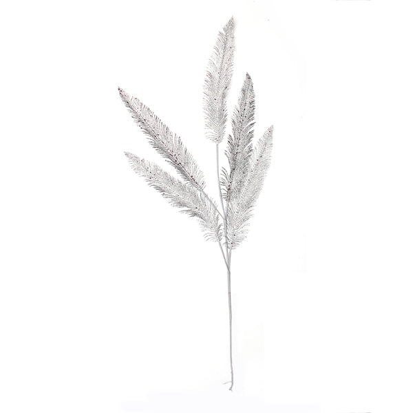 Silver Glitter Feather Spray 