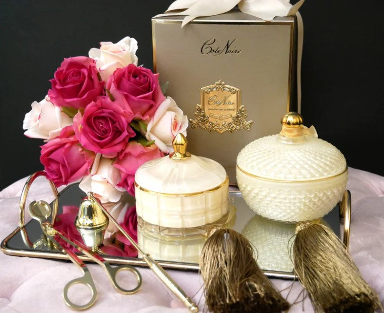 Cote Noire Round Art Deco Candle - Blonde Vanilla