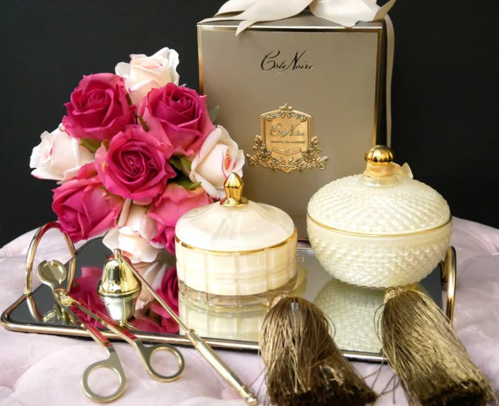 Cote Noire Round Art Deco Candle - Blonde Vanilla