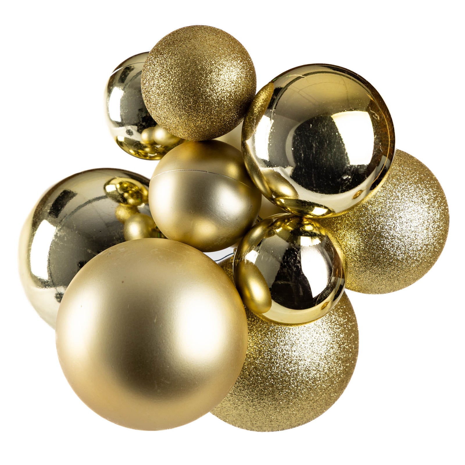 Gold 10 Bauble Cluster Hanging Decoration