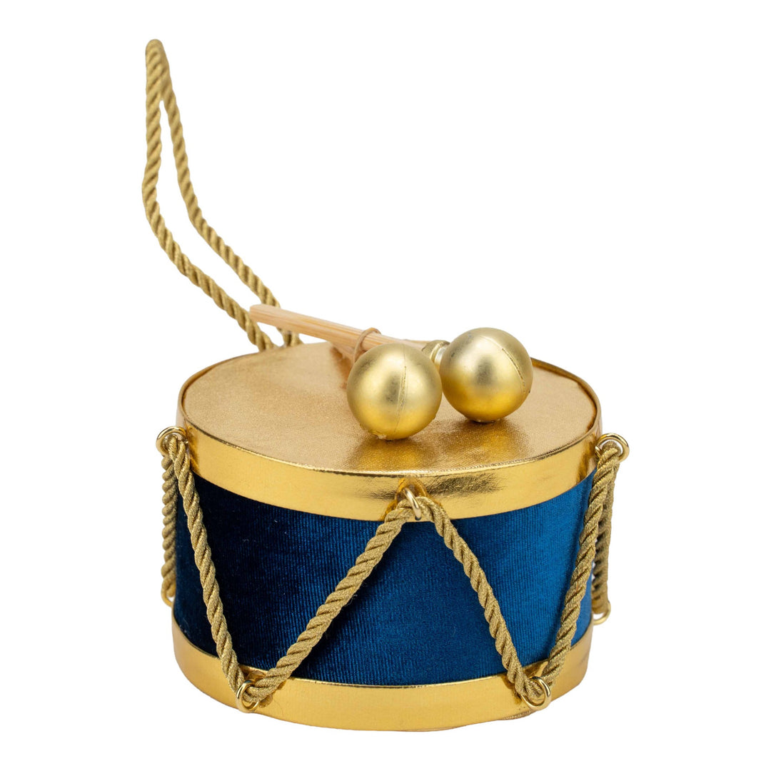 Gold and Blue Drum Decoration