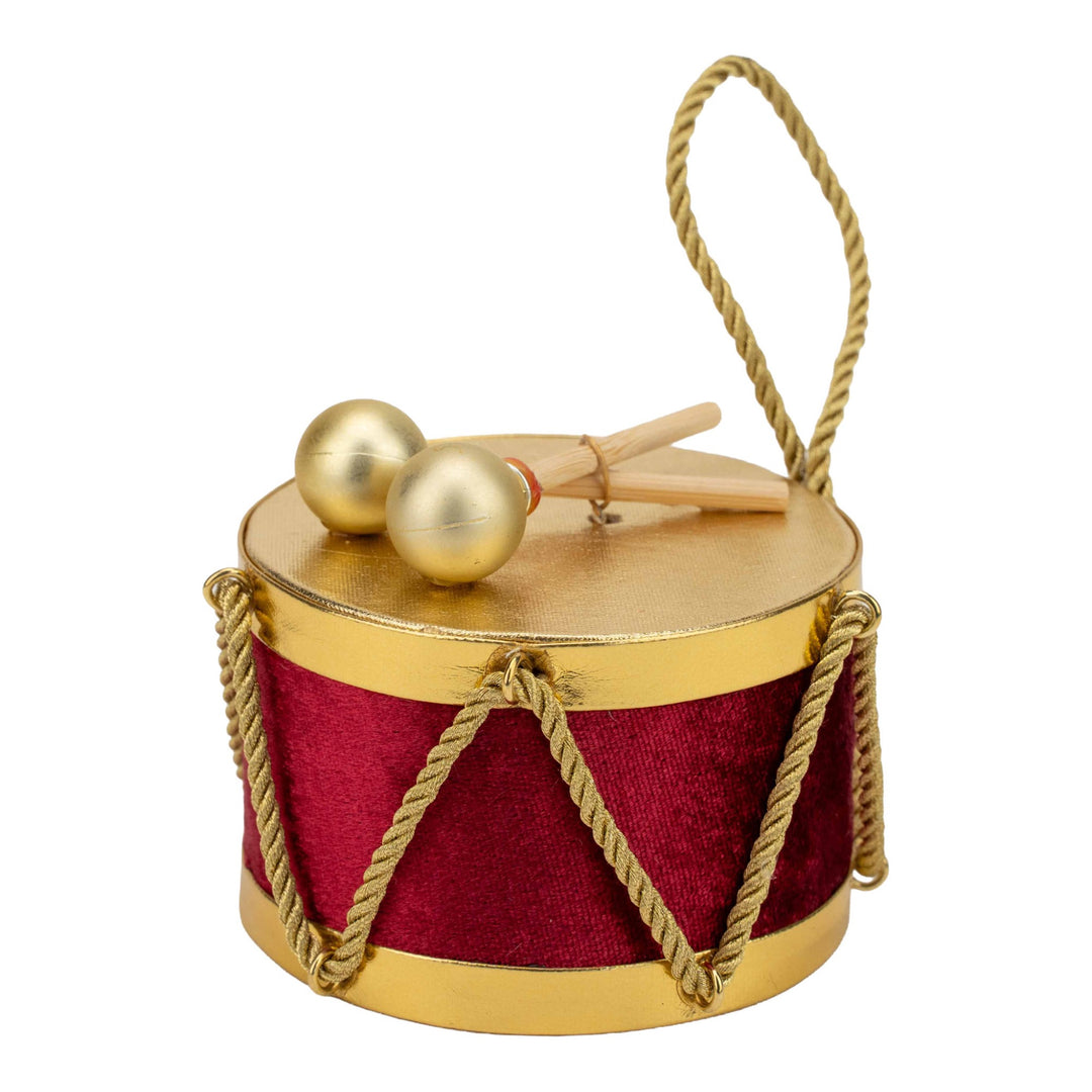 Gold and Burgundy Drum Decoration