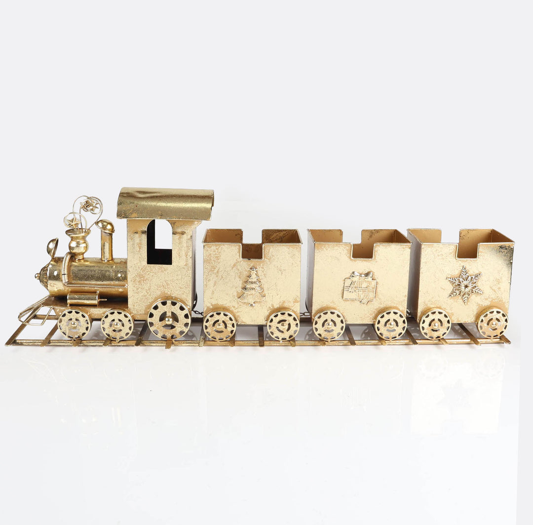 Gold Antique Metal Train - 93cm