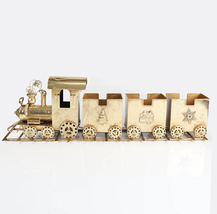 Gold Antique Metal Train - 93cm