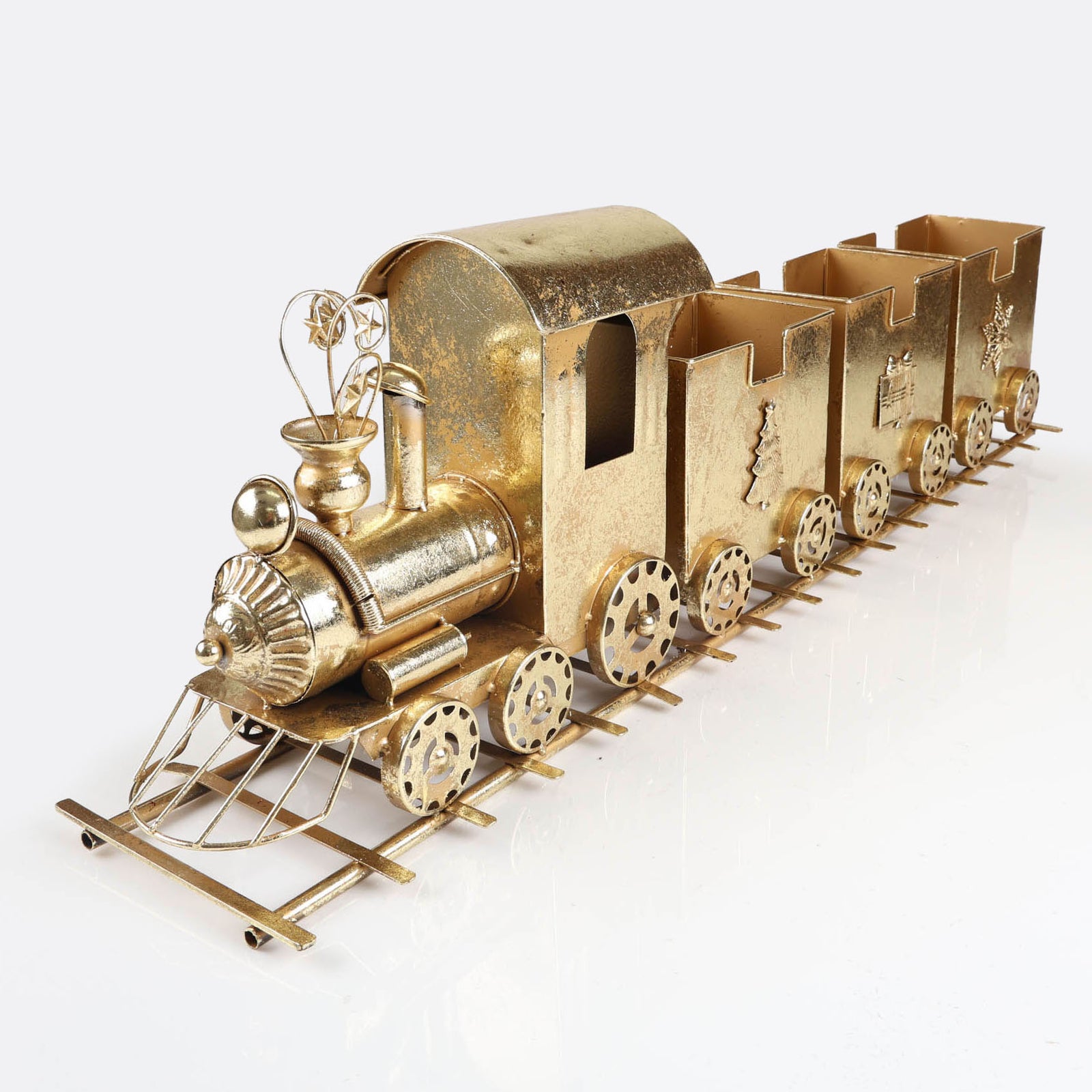 Gold Antique Metal Train - 93cm