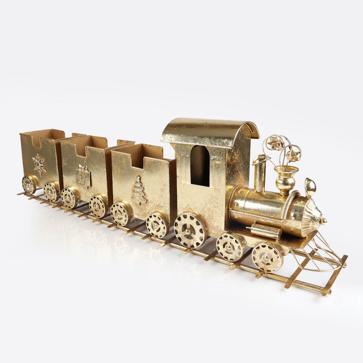 Gold Antique Metal Train - 93cm