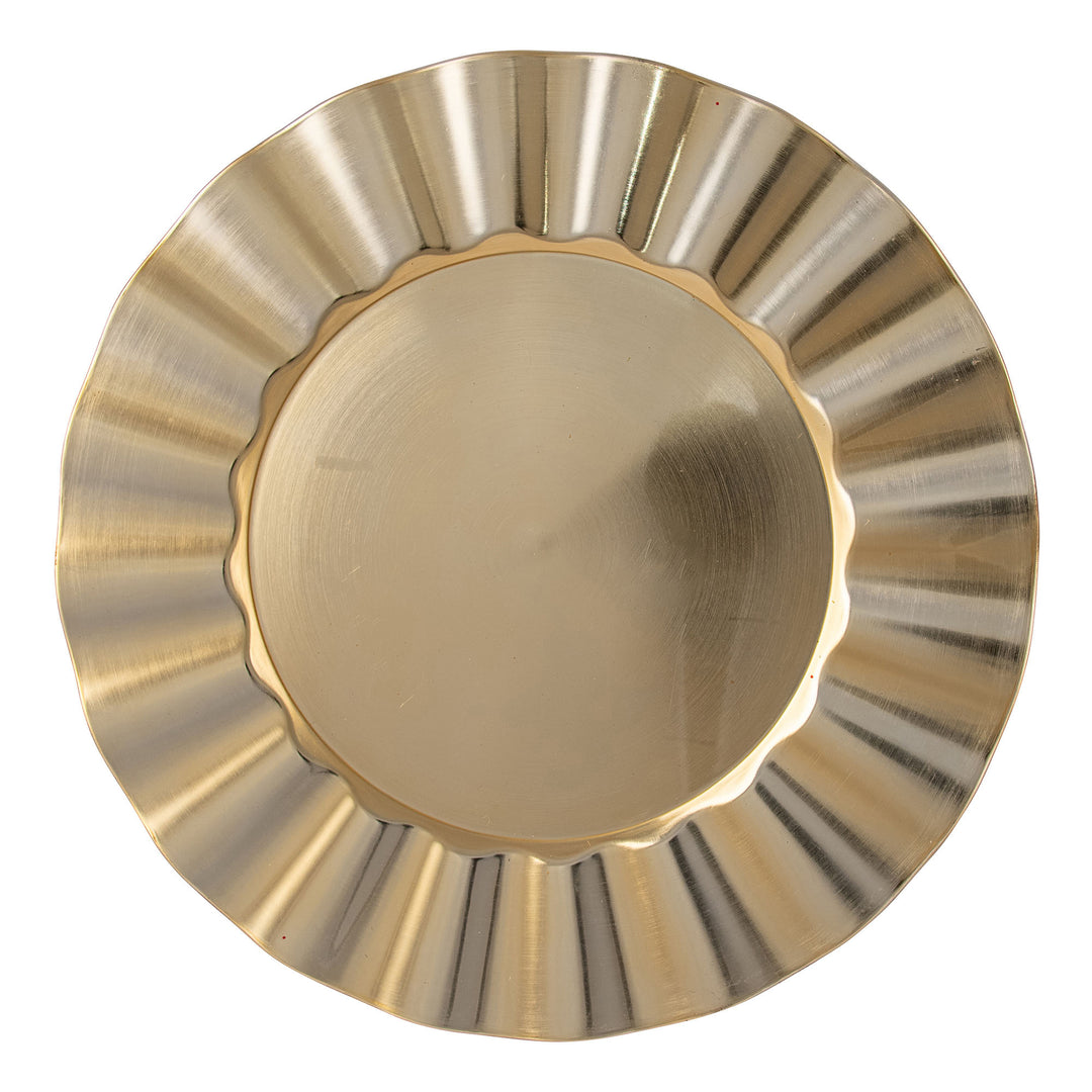 Gold Charger Plate with Fluted Edge