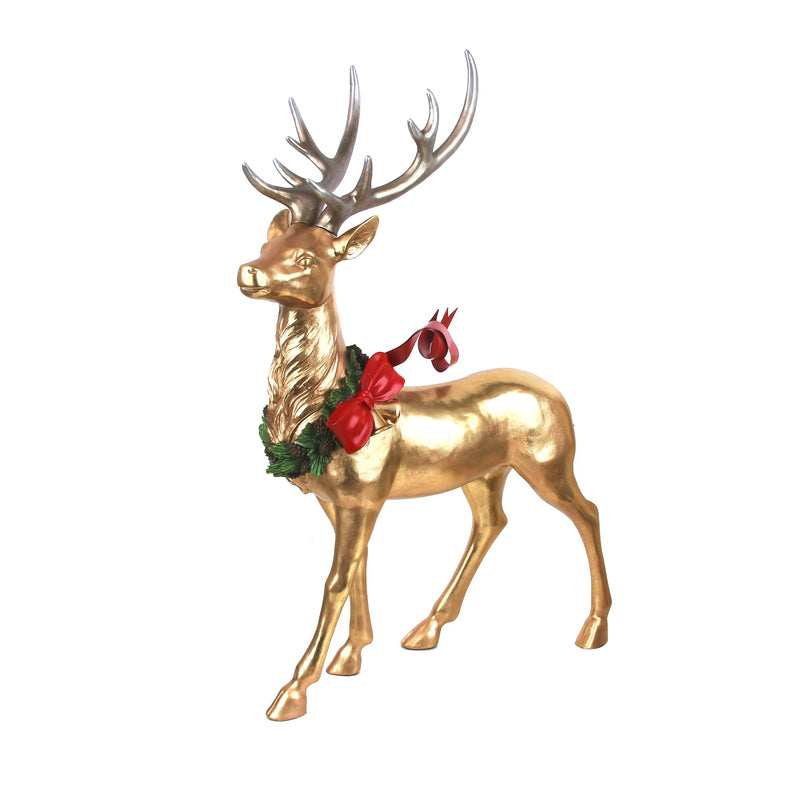 Gold Christmas Reindeer Deoration - 98cm