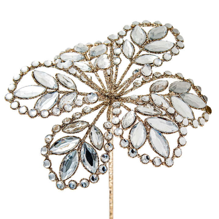 Gold Crystal Flower Stem 45cm(l)