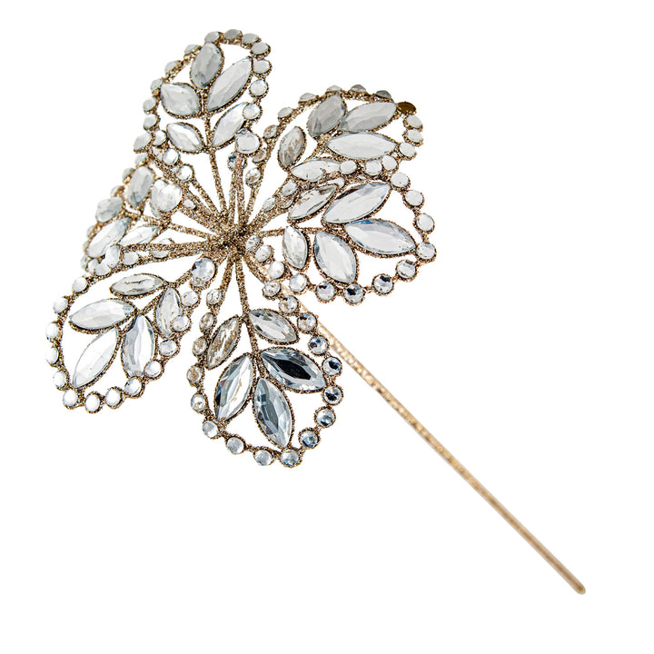 Gold Crystal Flower Stem 45cm(l)