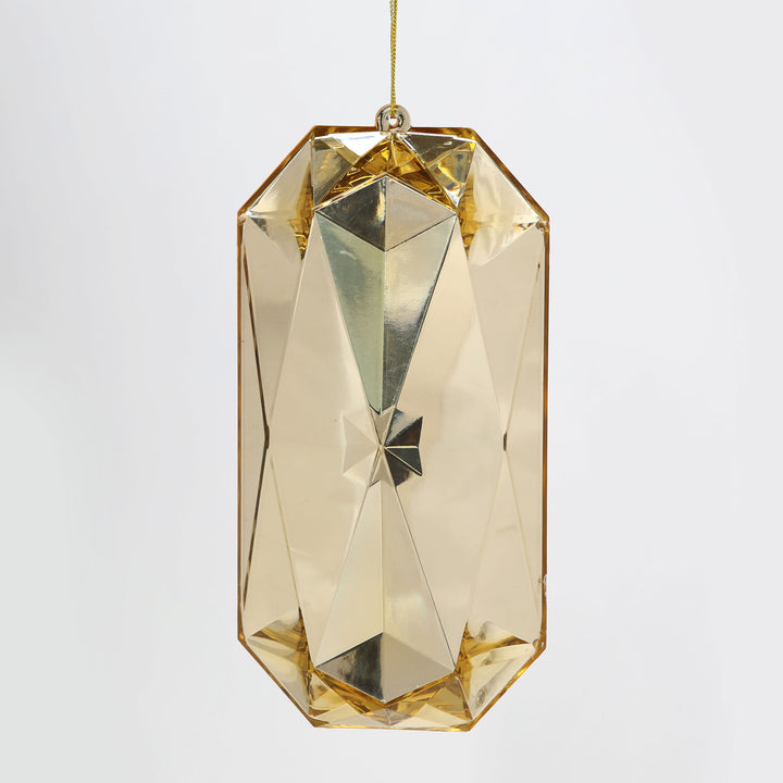 Gold Emerald Cut Gem Christmas Hanging Decoration