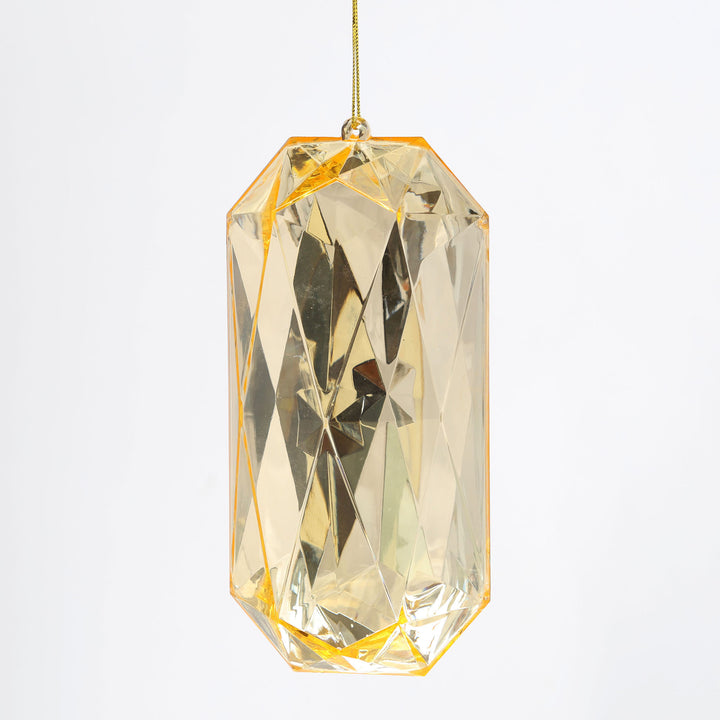 Gold Emerald Cut Gem Christmas Hanging Decoration