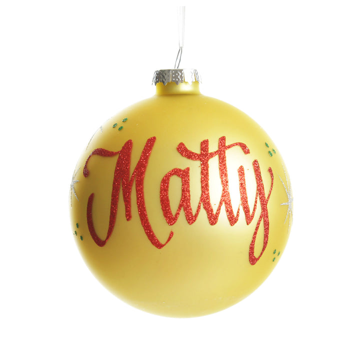 Gold Glass Personalised Christmas Bauble