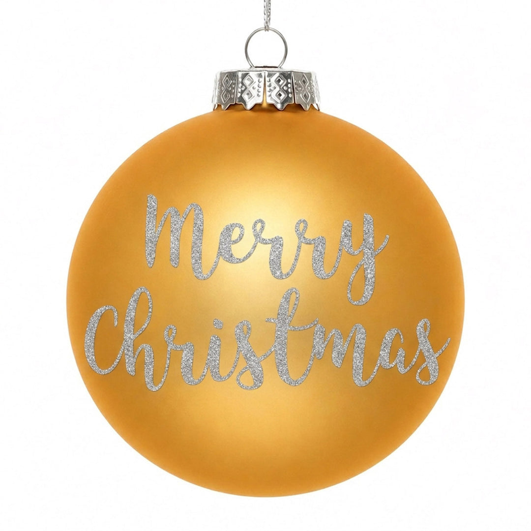 Gold Glass Personalised Christmas Bauble