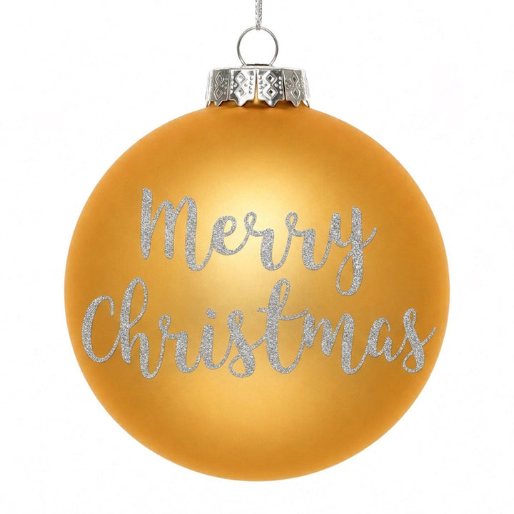 Gold Glass Personalised Christmas Bauble