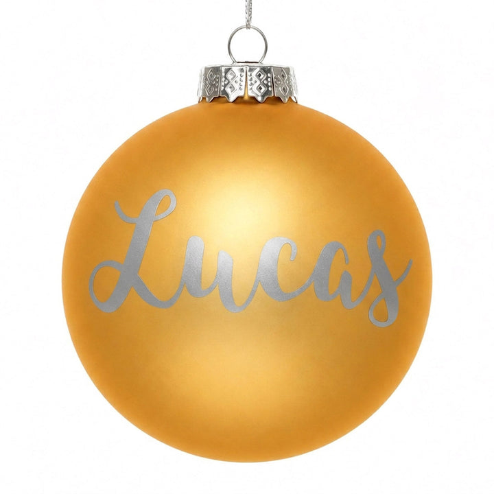 Gold Glass Personalised Christmas Bauble