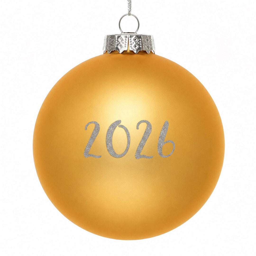 Gold Glass Personalised Christmas Bauble