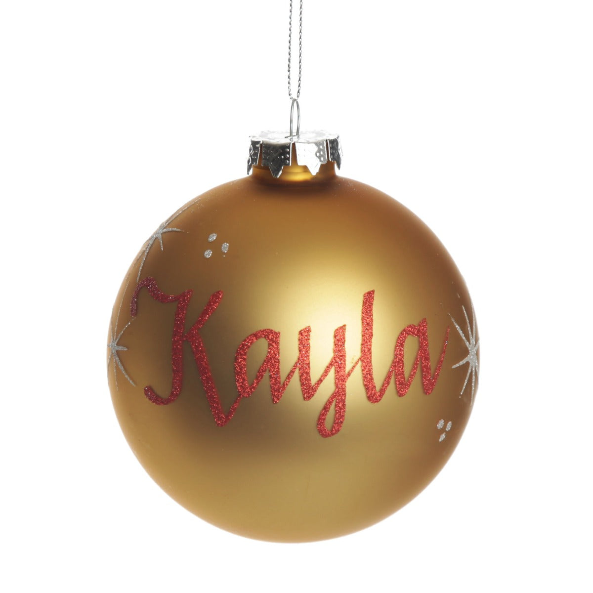 Gold Glass Personalised Christmas Bauble Whole product