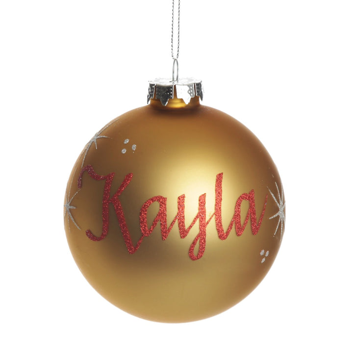 Gold Glass Personalised Christmas Bauble Whole product