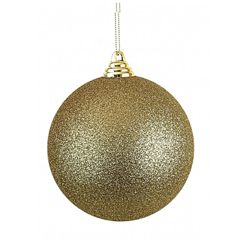 Gold Glitter Shatterproof Bauble - 12cm
