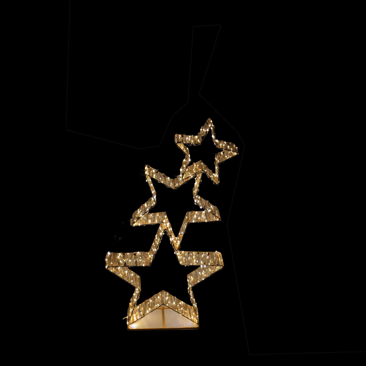 Gold LED Stacked Star Christmas Decoration 82cm