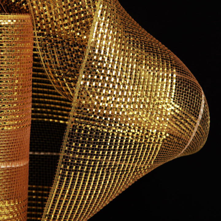 Gold Metallic Stripe Decomesh Roll