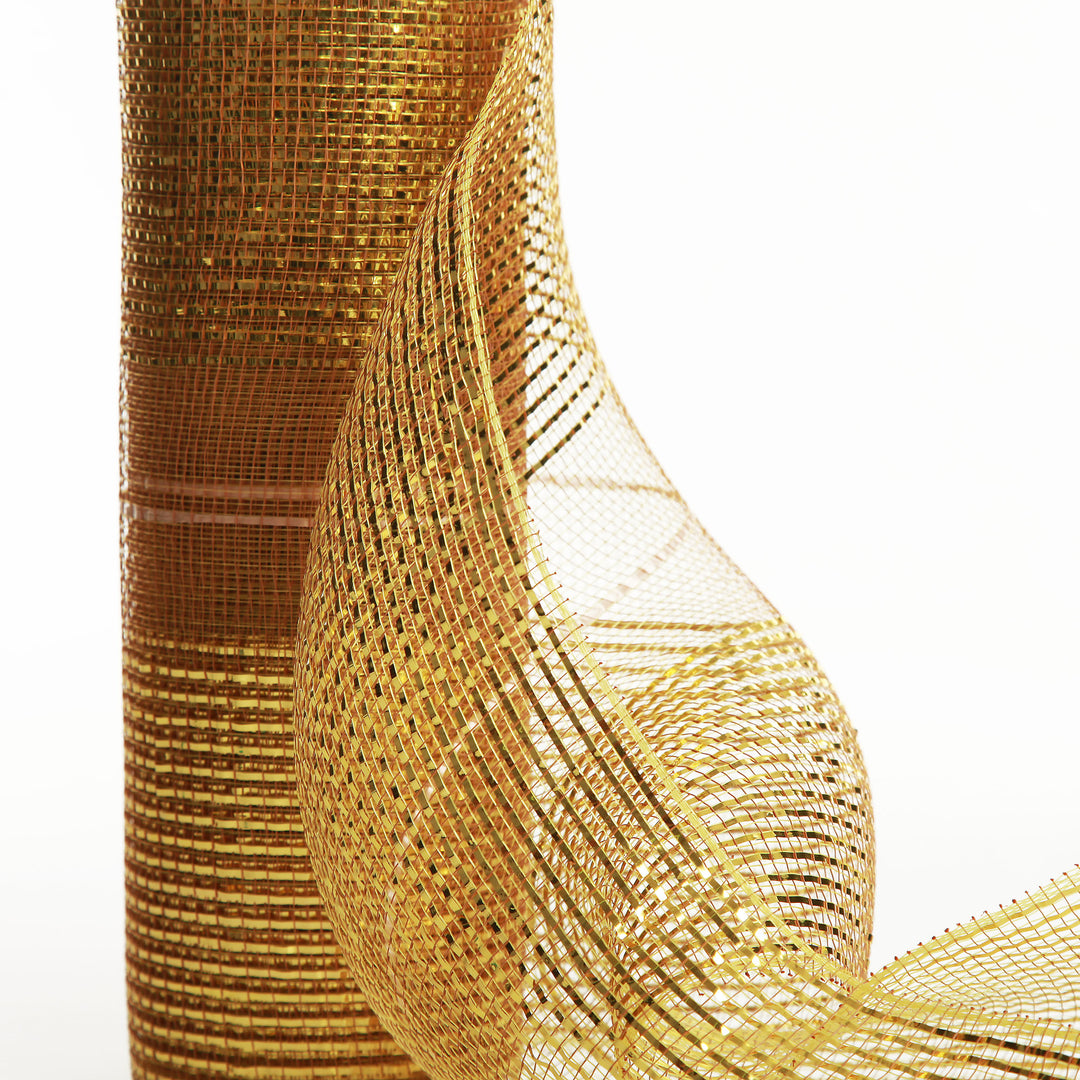 Gold Metallic Stripe Decomesh Roll