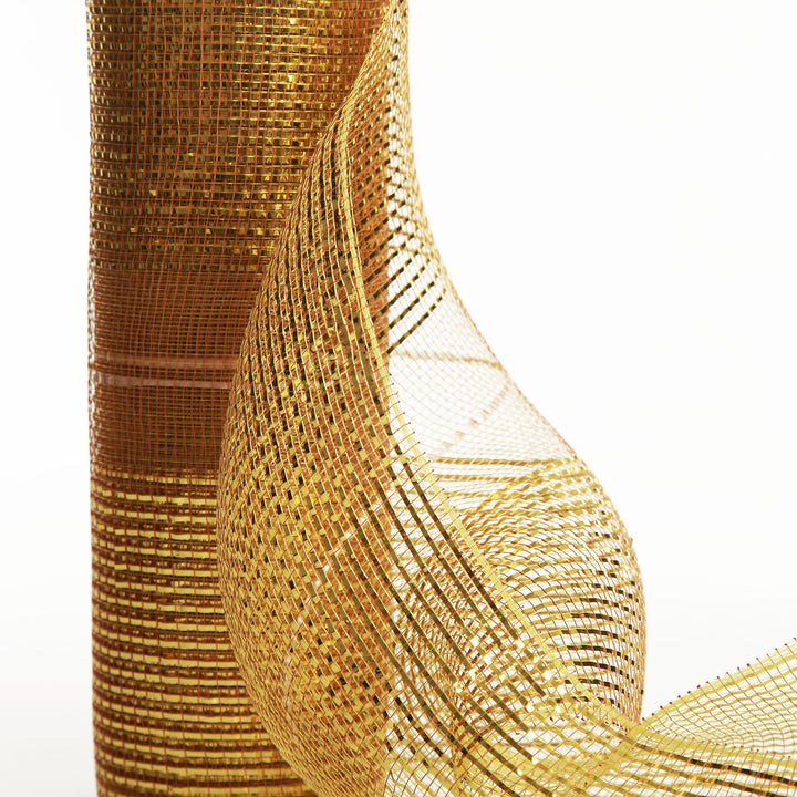 Gold Metallic Stripe Decomesh Roll