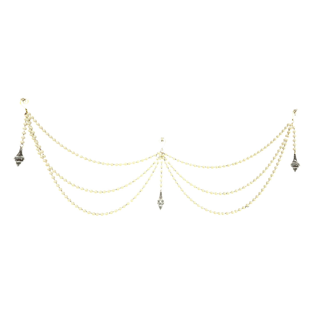 Gold Pearl and Drop Ornament Garland 100cmL
