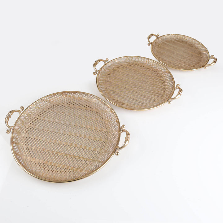 Gold Rustic Metal Round Tray - Medium
