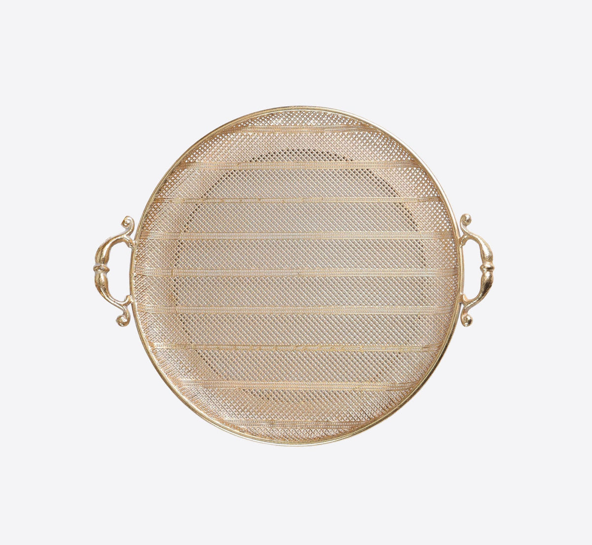 Gold Rustic Metal Round Tray - Small