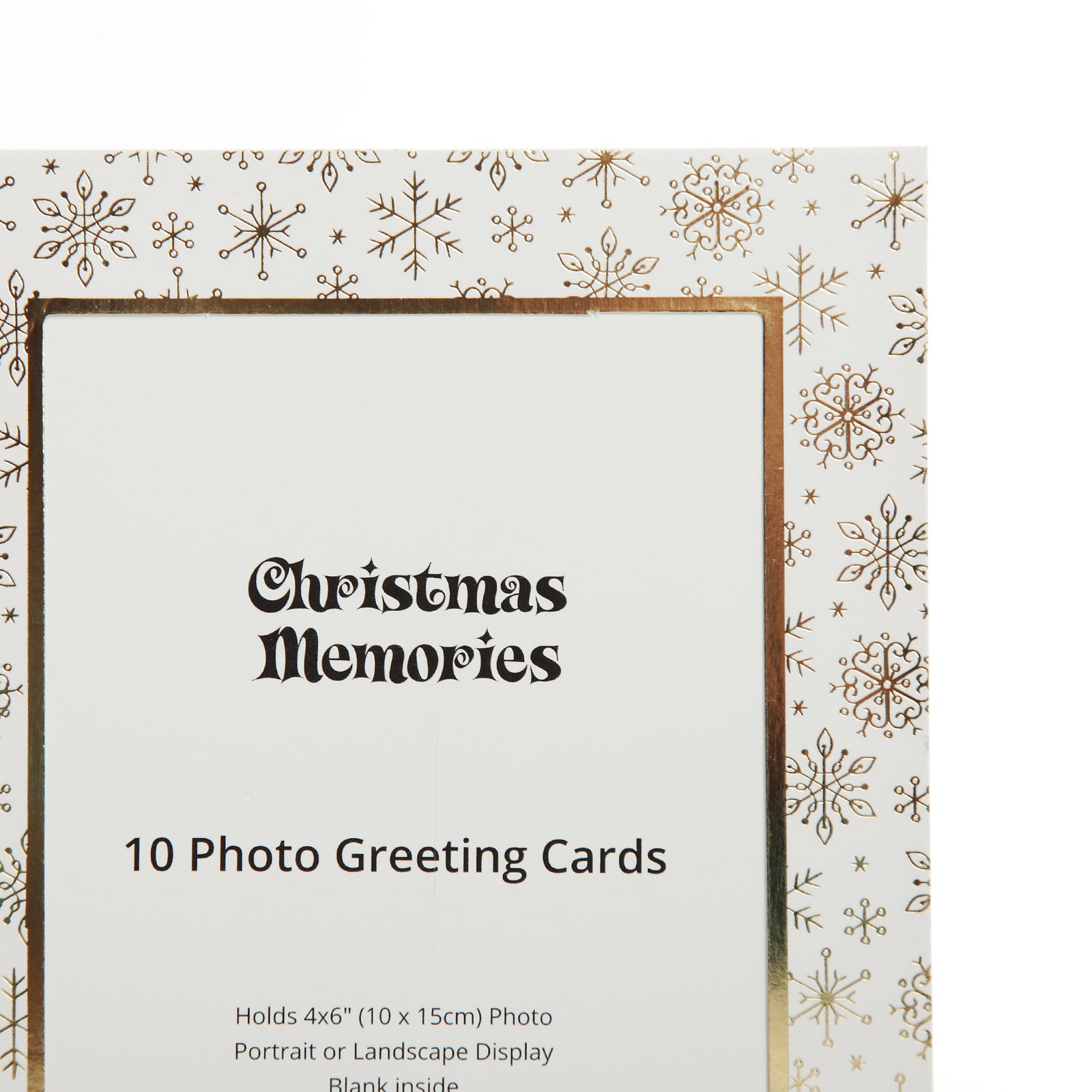 Gold Snowflakes - Photo Greeting Cards 10 Pack