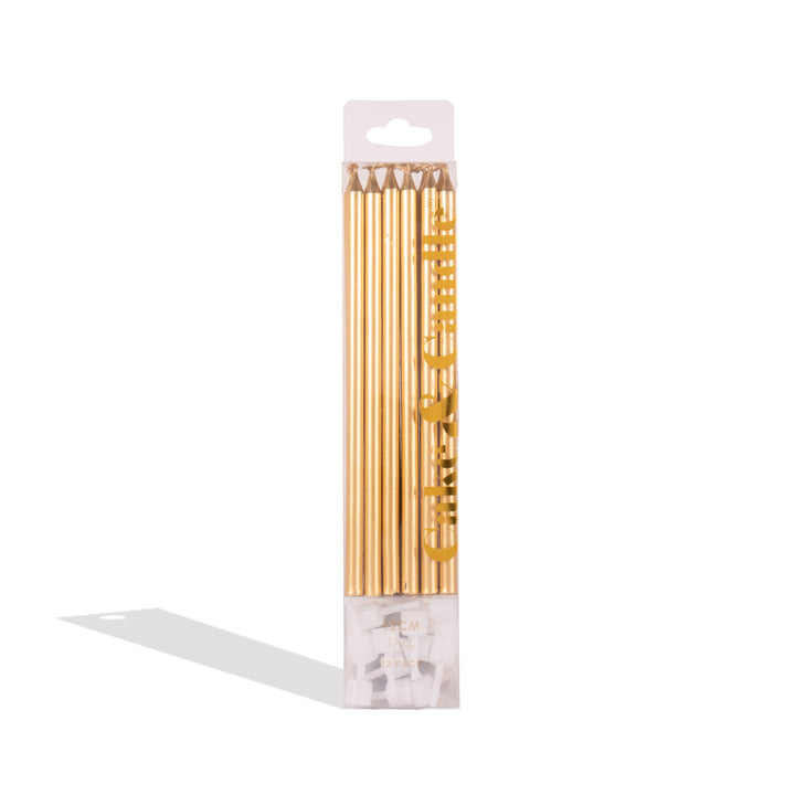 Gold Tall Candles - Pack of 12