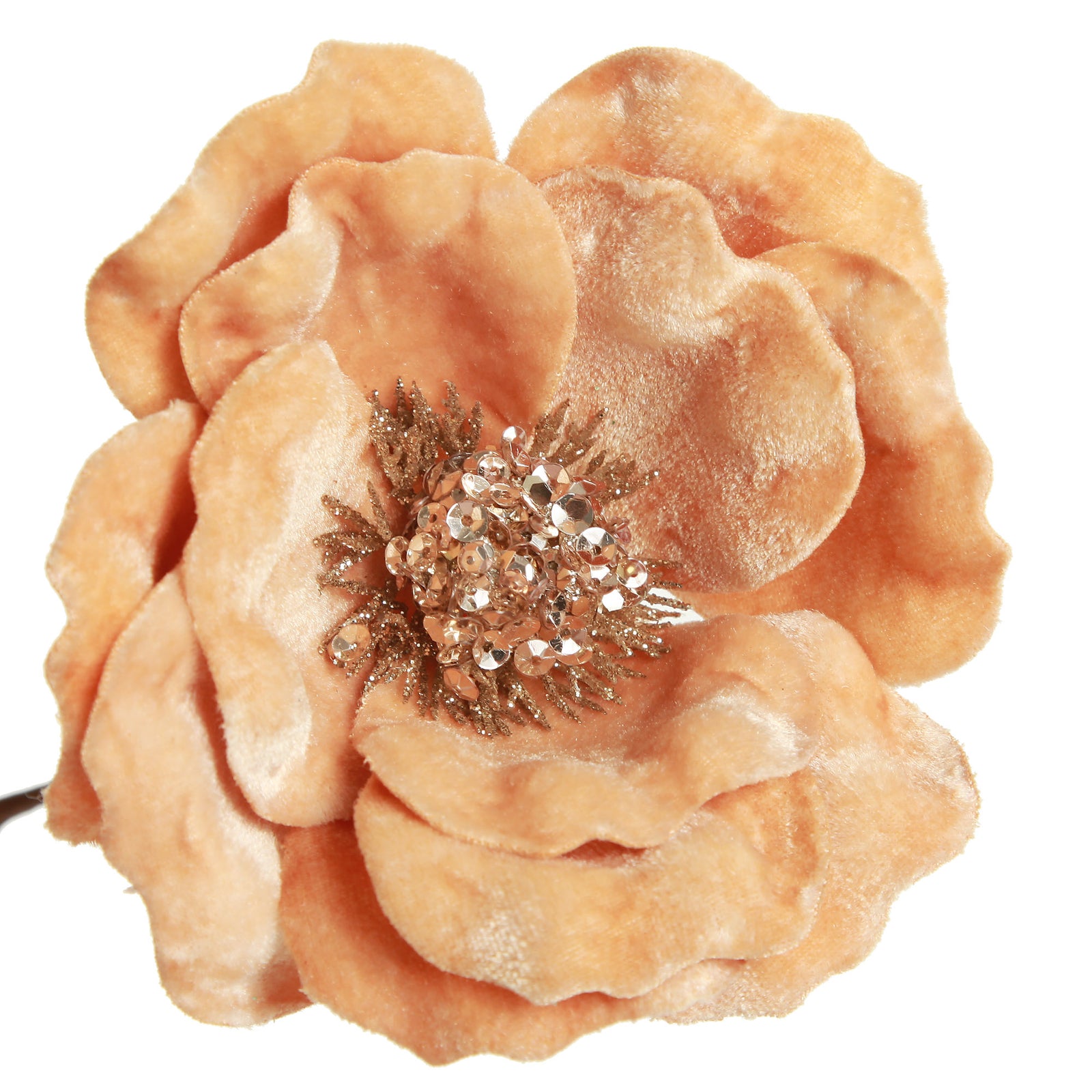 Gold Velvet Magnolia Flower Clip