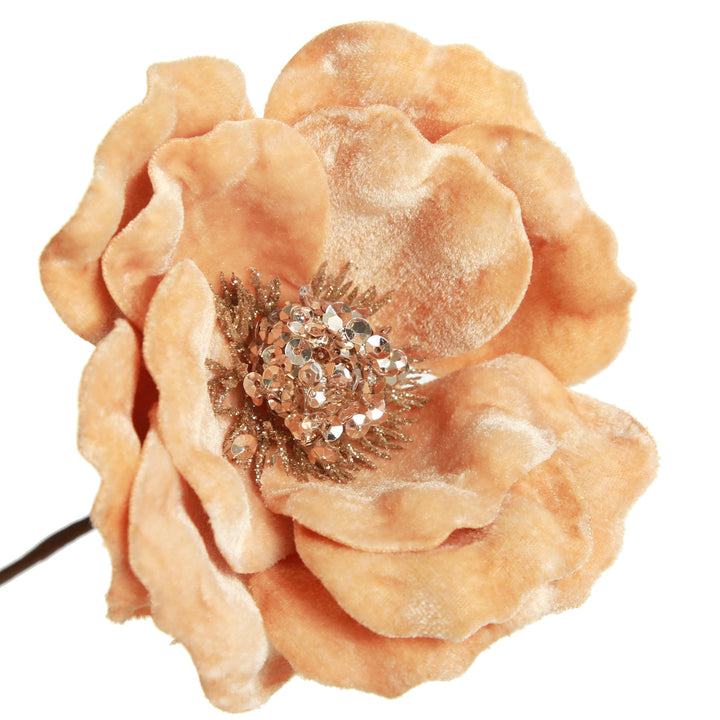 Gold Velvet Magnolia Flower Clip