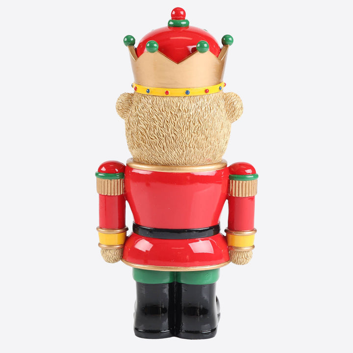 Gold Whimsical Crown Christmas Bear Nutcracker Ornament -26cm