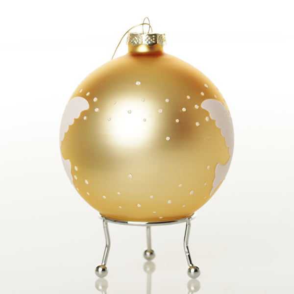 Gold Peace Doves Christmas Bauble back detail 