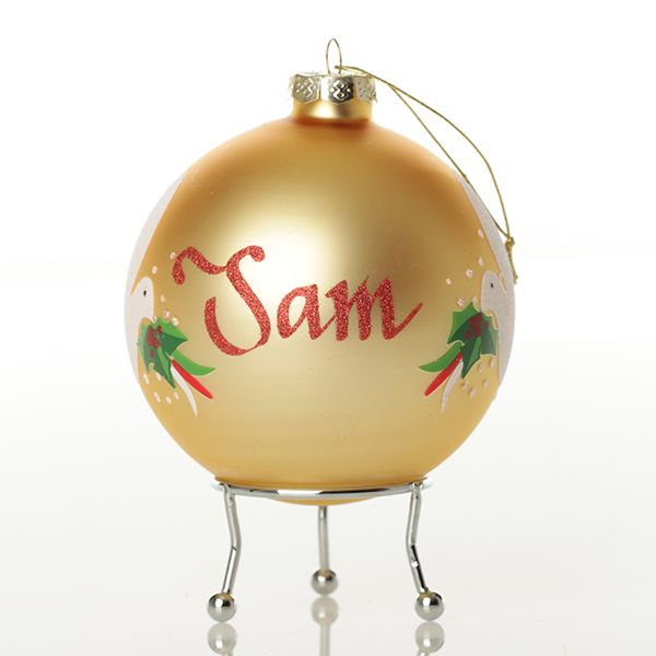 Gold Peace Doves Christmas Bauble
