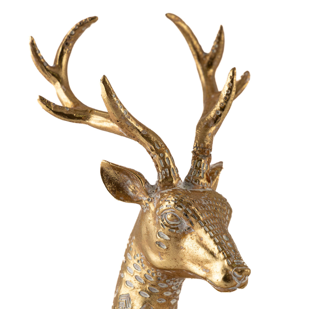 Golden Elegance Sitting Deer 34cm(l)