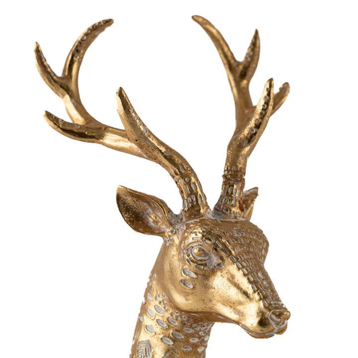 Golden Elegance Sitting Deer 34cm(l)