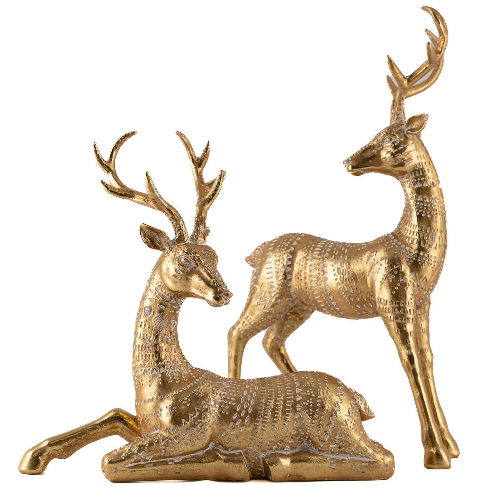 Golden Elegance Sitting Deer 34cm(l)