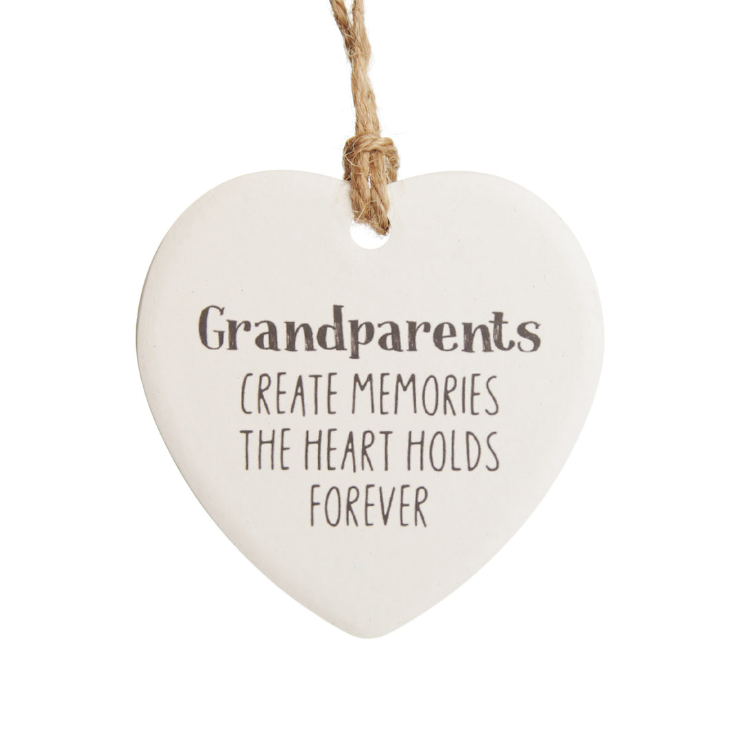 Grandparents Hanging Heart Gift Tag